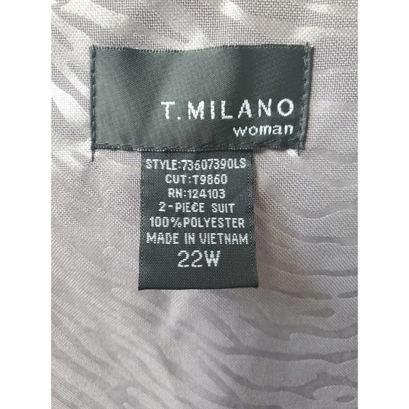 T. Milano Purple 100% Polyester Long Sleeve Single Breasted Blazer Size 22W - Picture 9 of 11